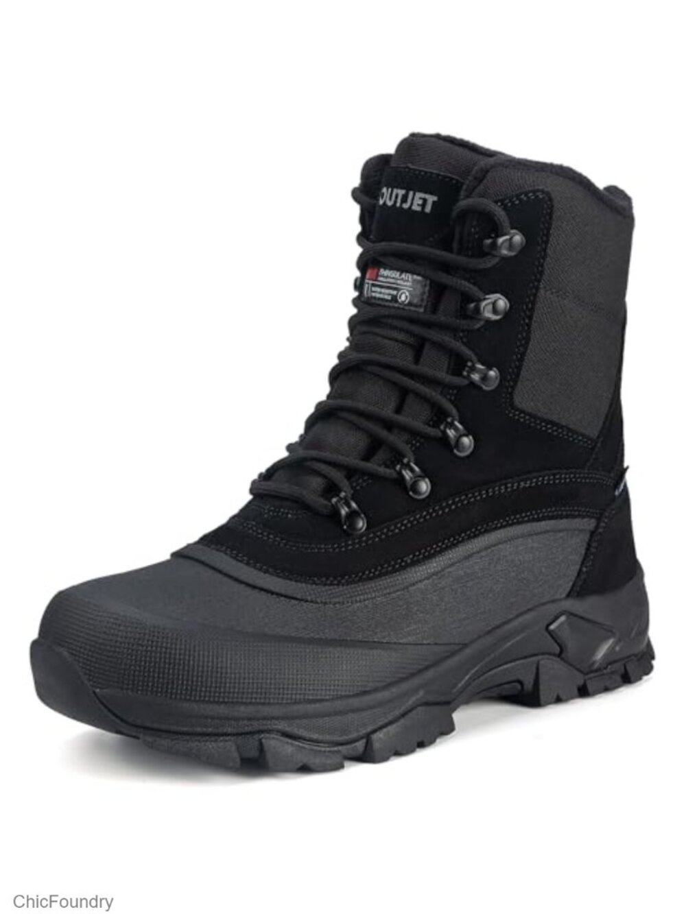 Insulated Waterproof Snow Boots Faux Fur Lined Memory Foam Winter Boots